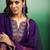 Purple silk blend heavy thread embroidery work kurta pant set