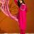 Rani pink silk blend heavy thread embroidery work with printed dupatta kurta pant set