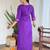 Violet roman silk heavy thread embroidery work with printed dupatta kurta pant set