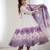 Elegant violet organza silk anarkali with floral jari work & dupatta set