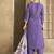 Lavender rayon slub heavy thread embroidery work with printed dupatta kurta pant set