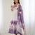 Elegant violet organza silk anarkali with floral jari work & dupatta set