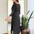 Black roman silk heavy thread embroidery sequins work with jacquard dupatta kurta pant set