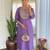 Lavender rayon slub heavy thread embroidery work with printed dupatta kurta pant set