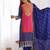 Blue pure chinon heavy thread embroidery work kurta pant set