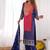 Blue pure chinon heavy thread embroidery work kurta pant set