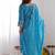 Green & aqua blue pure chinon heavy thread embroidery work kurta pant set