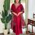 Dark pink pure viscose rayon heavy thread embroidery work with printed dupatta kurta pant set