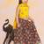 Yellow-green embroidered cotton choli & lehenga set for girls