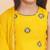 Yellow-green embroidered cotton choli & lehenga set for girls