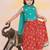 Green-red embroidered cotton choli & lehenga set for girls