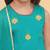 Green-red embroidered cotton choli & lehenga set for girls