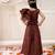 Brown solid gold silk top with palazzo set for girls