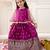 Purple embroidered jacquard silk gown pattu for girls