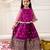 Purple embroidered jacquard silk gown pattu for girls