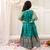 Green embroidered jacquard silk gown pattu for girls