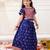 Navy woven jacquard silk lehenga choli set for girls