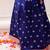 Navy woven jacquard silk lehenga choli set for girls