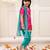 Pink woven jacquard silk kurti dhoti with dupatta set for girls