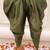 Green embroidered silk kurti dhoti with dupatta set for girls