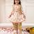 Yellow printed cotton kurti dhoti with jacket set for girls