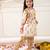 Yellow printed cotton kurti dhoti with jacket set for girls