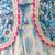 Blue printed cotton kurti dhoti with jacket set for girls