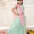 Green embroidered net lehenga choli with dupatta set for girls