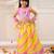 Pink embroidered silk lehenga choli with dupatta set for girls