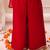 Red embroidered fendy silk kurti palazzo with dupatta set for girls
