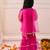 Rani pink embroidered georgette kurti sharara with dupatta set for girls