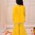 Yellow embroidered georgette kurti sharara with dupatta set for girls