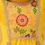 Yellow embroidered georgette kurti sharara with dupatta set for girls