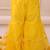Yellow embroidered georgette kurti sharara with dupatta set for girls
