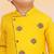 Yellow-green embroidered cotton kurta dhoti set for boys
