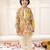 Yellow printed cotton kurta pyjama set for boys