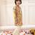 Yellow printed cotton kurta pyjama set for boys