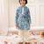 Blue printed cotton kurta pyjama set for boys