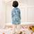 Blue printed cotton kurta pyjama set for boys
