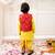 yellow woven slik kurta dhoti with jacket set for boy