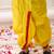 yellow woven slik kurta dhoti with jacket set for boy