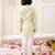 Yellow embroidered cotton thread kurta pajama set for boy