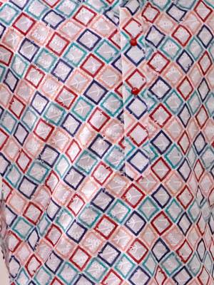 Multi embroidered cotton thread kurta pajama set for boy 4