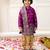 Purple woven jacquard silk kurta dhoti with scarve set for boys