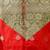 Red woven jacquard silk kurta dhoti set for boys