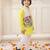 White-yellow embroidered cotton kurta pyjama with jecket set for boys