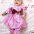 Purple embroidered silk flower kurti pent set for girls