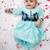 Turquoise embroidered silk flower kurti pent set for girls