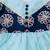 Turquoise embroidered silk flower kurti pent set for girls