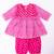 Pink printed cotton top with pant set for girls